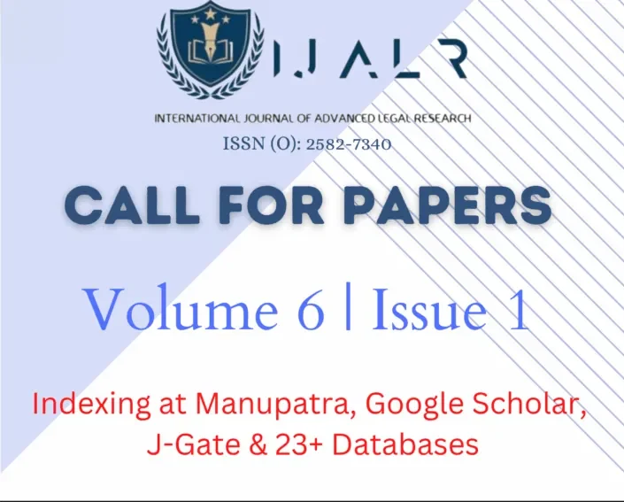 Call for Papers: International Journal of Advanced Legal Research, Manupatra- Submit by Dec 31
